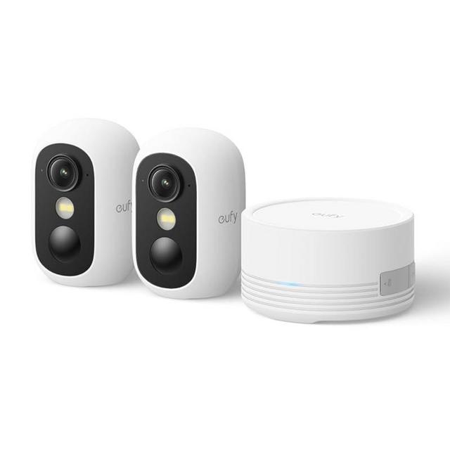 eufy Security eufyCam C35 2-Cam Kit, Wireless Security Camera, Outdoor and Indoor, Magnetic Mount, Color Night Vision, Local Storage, No Monthly Fee, IP67, Facial Recognition, Supports Solar Panel