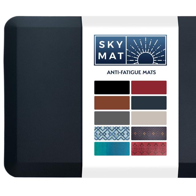 Sky Solutions Anti Fatigue Mat - Cushioned 3/4 Inch Comfort Floor Mats for Kitchen, Office Garage - Padded Pad for Office - Non Slip Foam Cushion for Standing Desk (20" x 32", Dark Blue)
