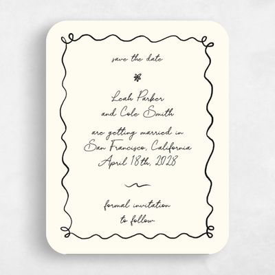 Yellow Rounded Wedding Save the Date - Nesso Portrait