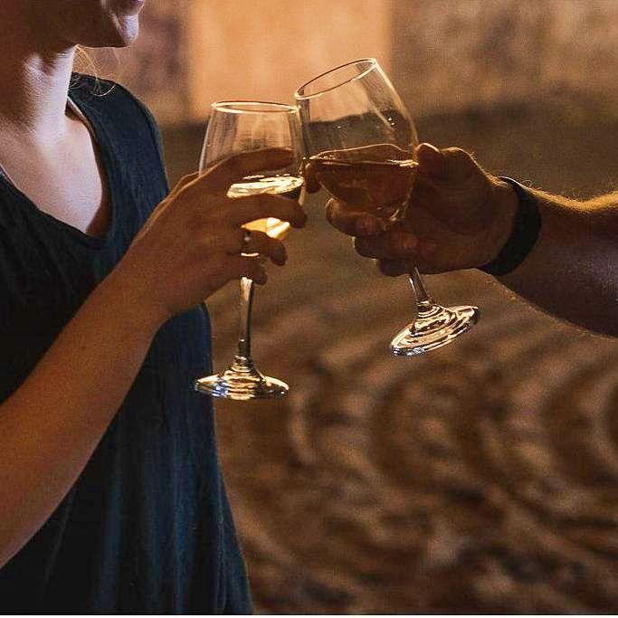 Cheers with our favorite wine (which Abby unknowingly picked the night before)