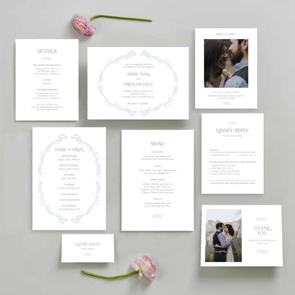 Kently Landscape | Baby Blue | Zola Wedding Invitations