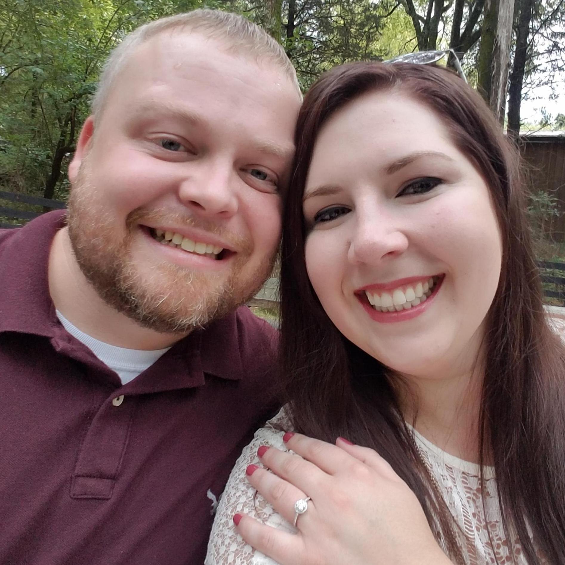 Our first photo as an engaged couple! Taken at Arrington Vineyards minutes after Adam proposed by our picnic table.