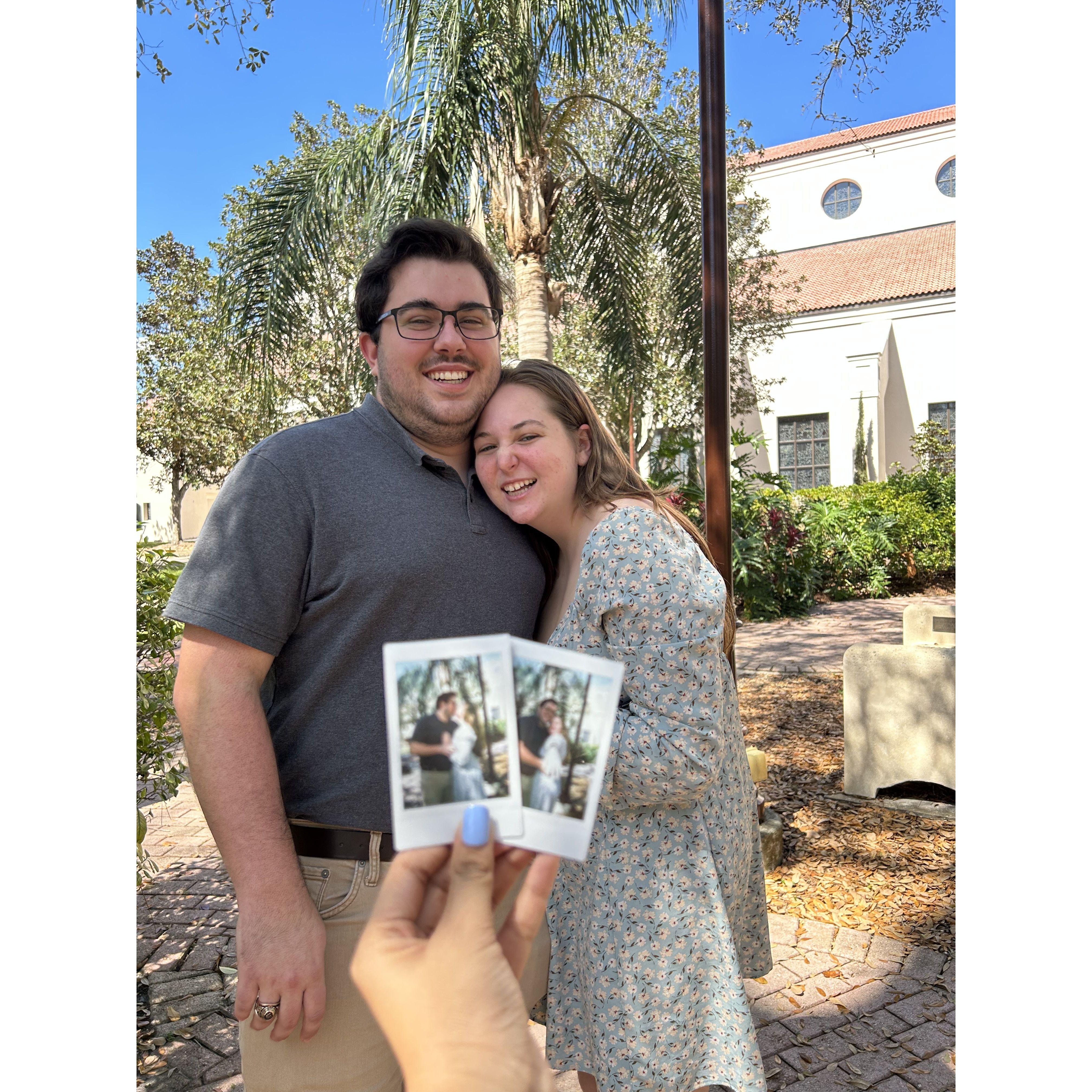 Engagement photos at Mary Queen of the Universe