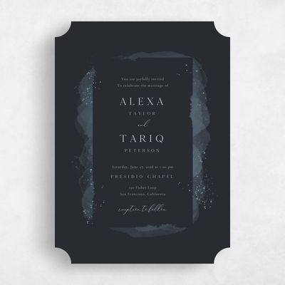 Black Ticket Wedding Invitation - Zortas Frame