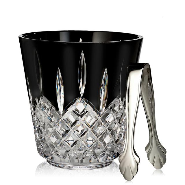Waterford Lismore Black Ice Bucket with Tongs