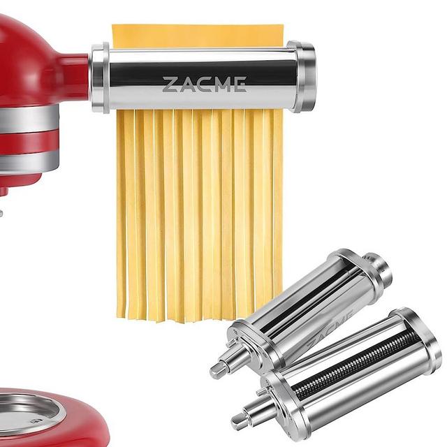 Pasta Maker Attachment Set for All KitchenAid Stand Mixer, Stainless Steel Pasta Roller Accessories with 8-Speed Adjustable including Pasta Sheet Roller, Spaghetti Cutter, Fettuccine Cutter, 3 Piece