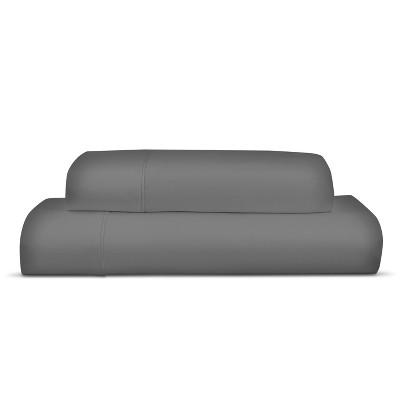 Queen 4pc 600 Thread Count Deep Pocket Solid Sheet Set Steel - Tribeca Living