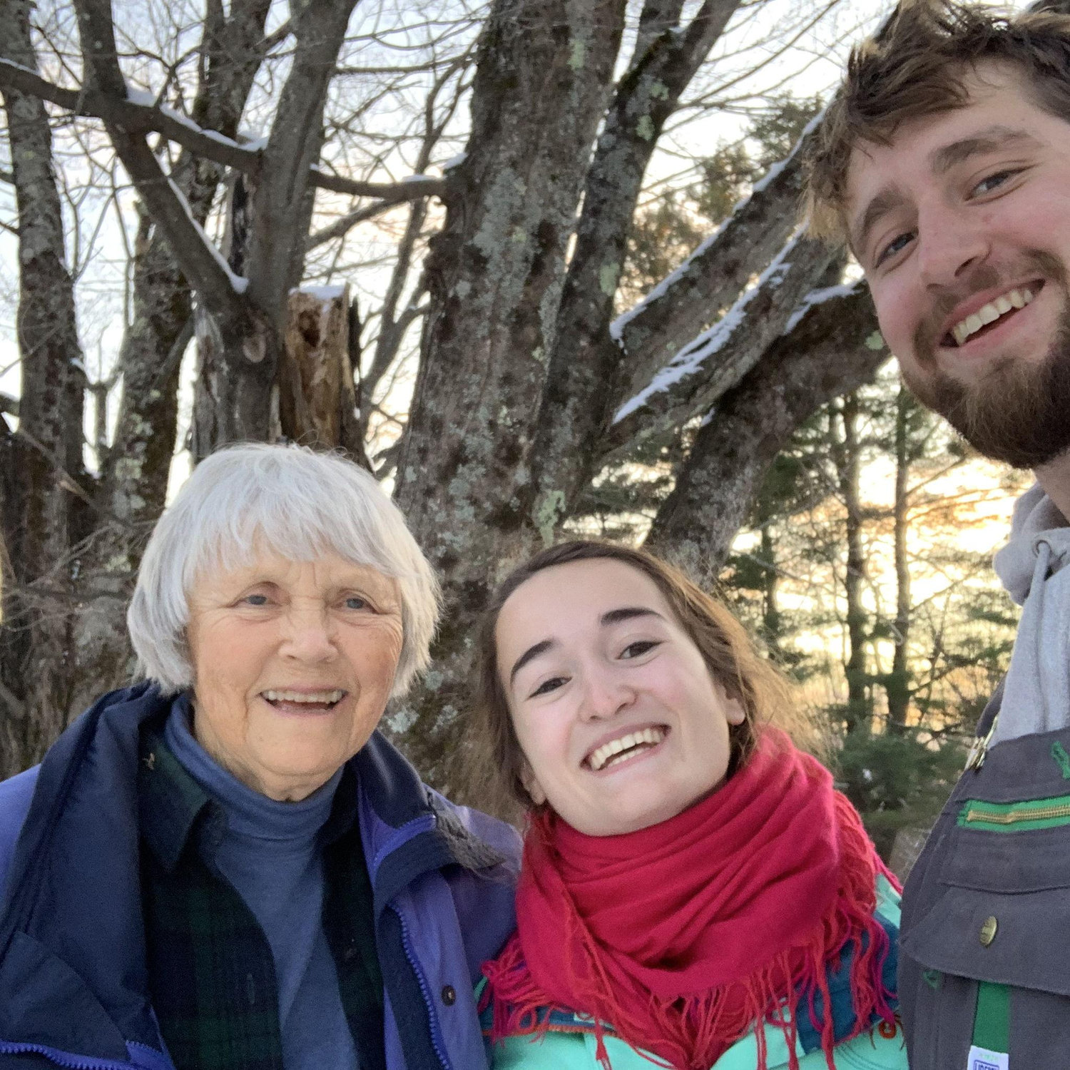 Here we are with Camille's beloved childhood neighbor, Judy, in Mendon, Vermont