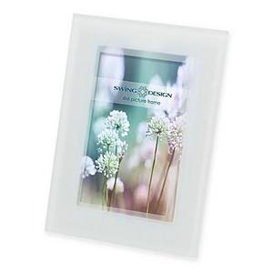 Swing Design® 4-Inch x 6-Inch Frosted Glass Picture Frame in White