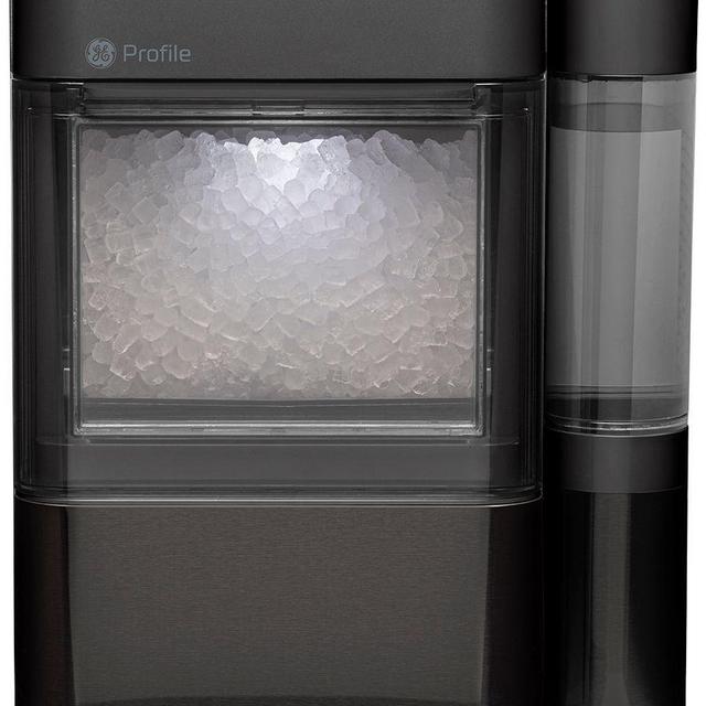 GE Profile - Opal 2.0 24-lb. Portable Ice maker with Nugget Ice Production and WiFi - Black stainless steel