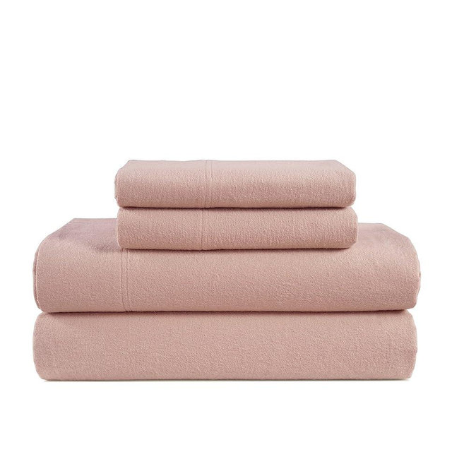 LANE LINEN Cotton Flannel Queen Bed Sheets Set - Brushed for Extra Softness - Durable Queen Size 100% Cotton Sheets Set - Cozy Flannel Bed Sheets Queen Size, Deep Pocket Queen Sheet Set - Sepia Rose