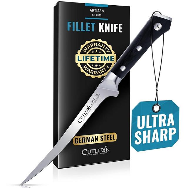 Cutluxe Fillet Knife for Fish & Meat – 7" Fish Knife for Filleting – High Carbon German Steel, Flexible, Full Tang & Ergonomic Handle Design – Artisan Series