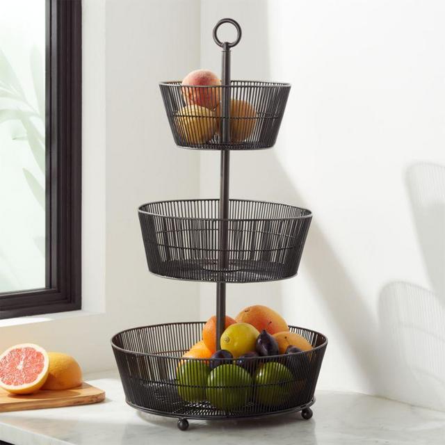 Barrett 3-Tier Fruit Basket Graphite