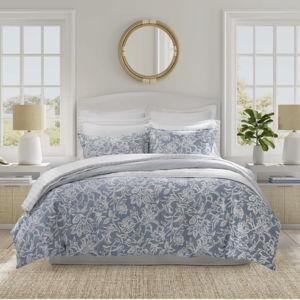 Nautica Tortola Reversible Cotton Comforter Set - Blue, King Comforter + 2 King Shams