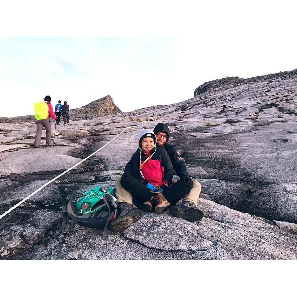 Climbing up Mount Kinabalu, days after we got engaged