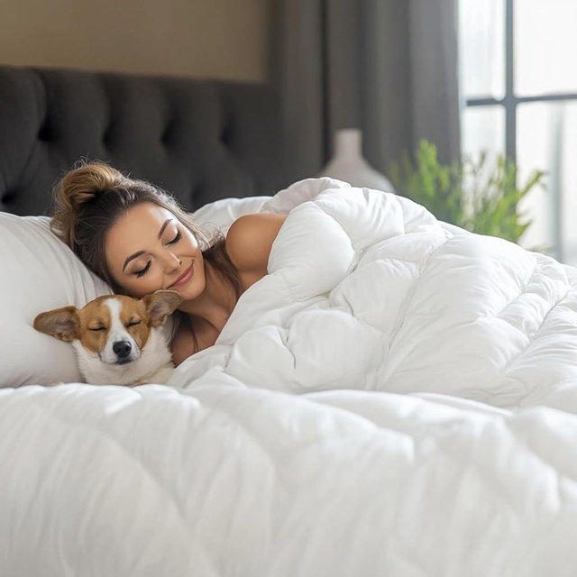 C&W All Seasons Goose Down Comforter King Size, 106x90 inches, 100% Cotton Cover, 48 Oz Fill Weight, 750 Fill Power, Lightweight, Fluffy, Machine Washable, 3D Baffle Box, White