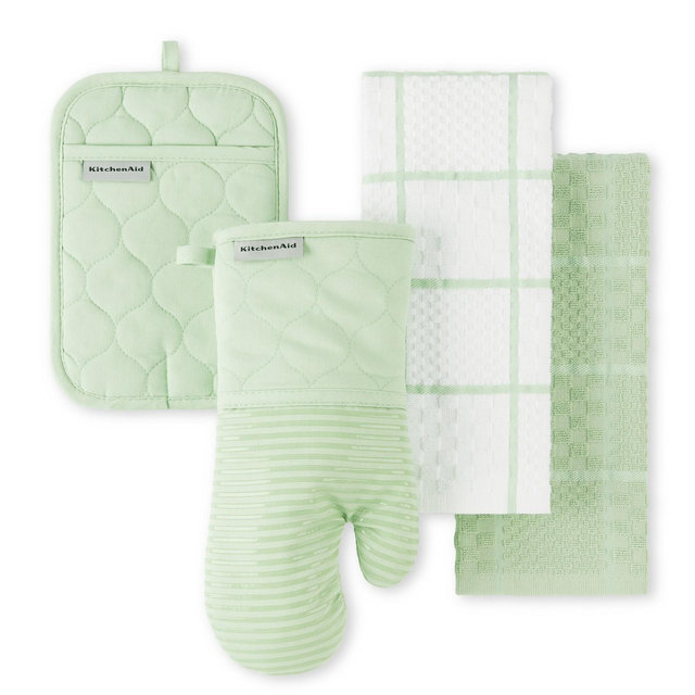 KitchenAid Onion Quilt Kitchen Towel, Oven Mitt & Pot Holder Set 4-Pack