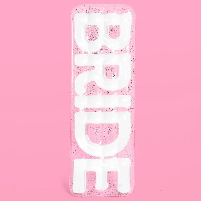 xo, Fetti Clear Bride Pool Float, Multicolor Confetti - 6 Ft. | Bachelorette Party Decorations, Beach Bridal Shower Supplies, Cute Bridal Decor