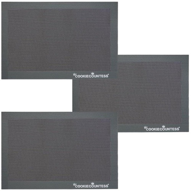 The Cookie Countess Small Mesh Non-Stick Baking Mats, Pack of 3-14.5" x 9.6"