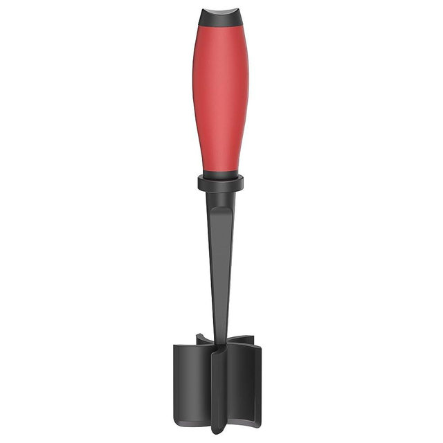 Meat Chopper, 5 Curve Blades Ground Beef Masher, Heat Resistant Meat Masher Tool for Hamburger Meat, Ground Beef, Turkey and More, Nylon Hamburger Chopper Utensil Non-scratch Utensils-red