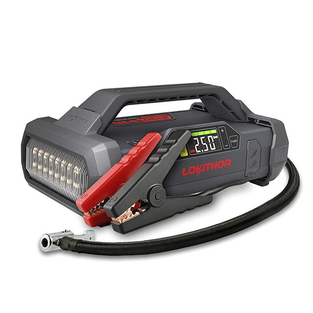 Lokithor Jump Starter with Air Compressor, 2000Amp 20000mAh 12V Car Battery Booster Pack for Up to 8L Gas or 6L Diesel Engines, 150 PSI Tire Inflator with Digital Screen, 30 Months Ultra-Long Standby