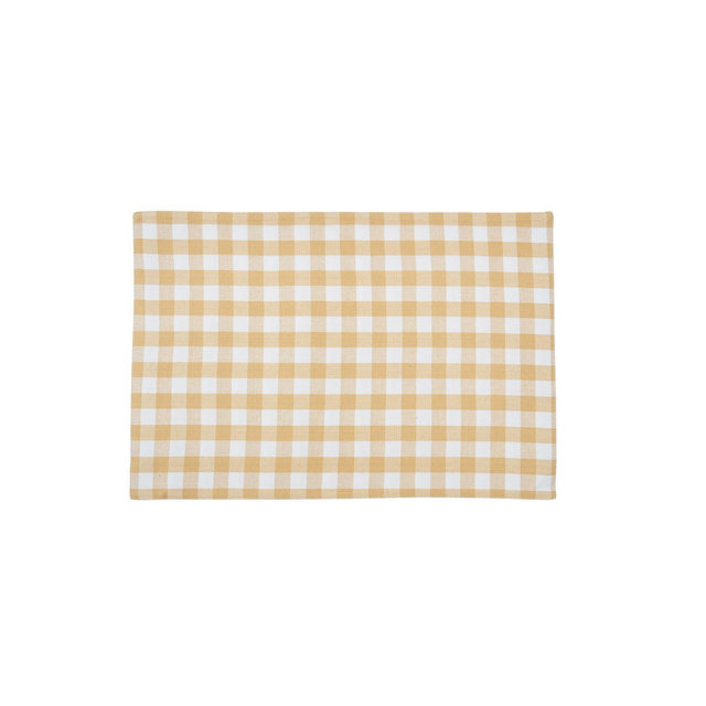 C&F Home Ashford Cornsilk Gingham Checkered Placemats Set of 6 Dining, 13" x 19"