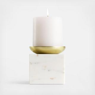 Sain Short Marble Pillar Candle Holder