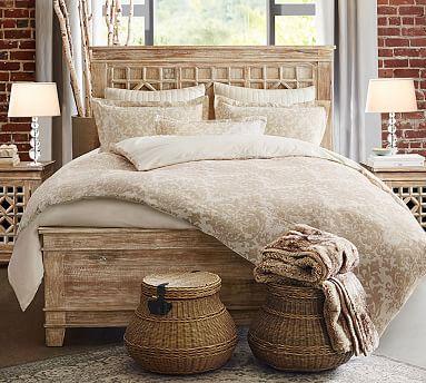 Jacquard Linen Medallion Duvet Cover - Neutral