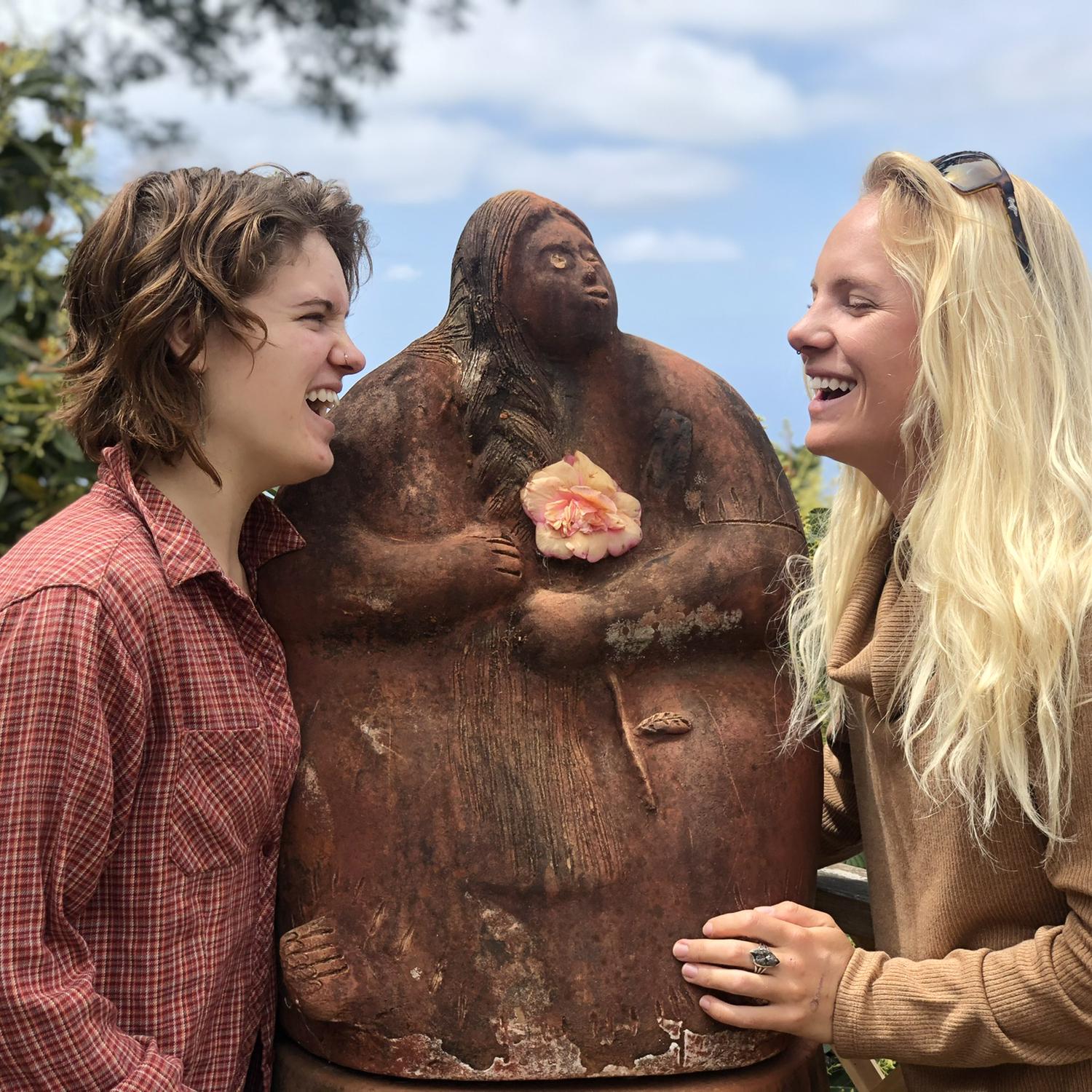 Lucy and Emma at the lavender farm.
