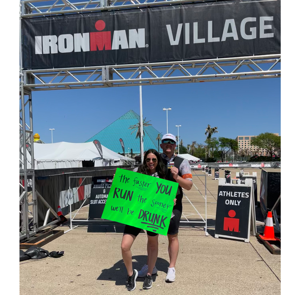 Jack ran his first half Ironman in Galveston in April 2021 and Chelsea was there to make sure he didn't drown.