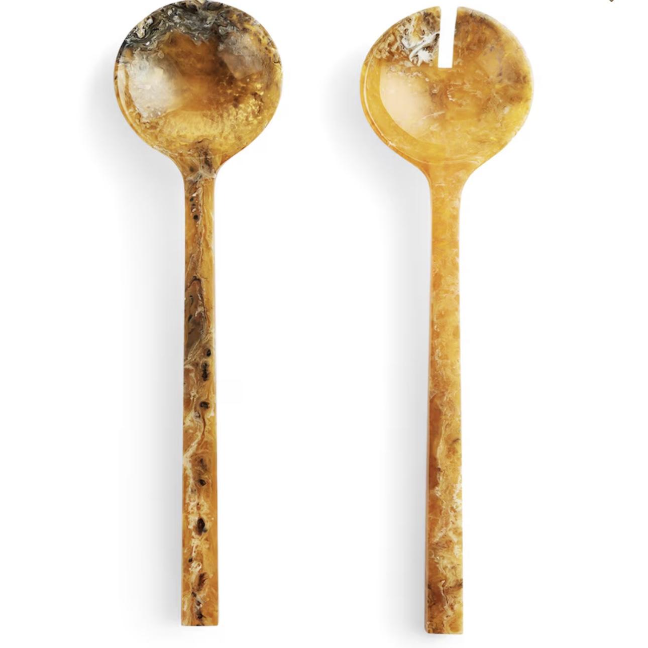 Henrietta Resin Salad Servers, White, Set of Two