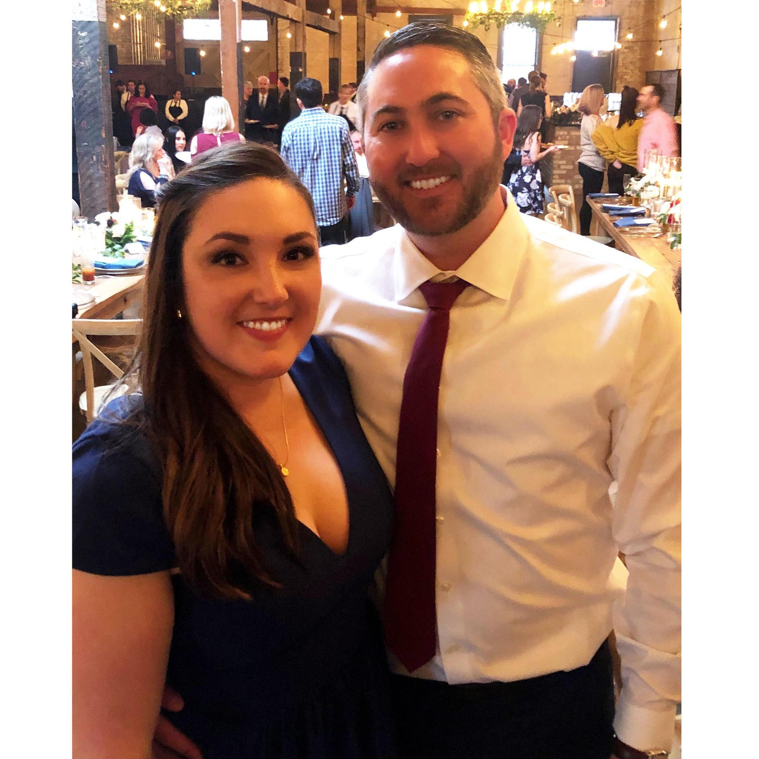 Celebrating our friends Charles and Caitlin at their wedding in February 2019.