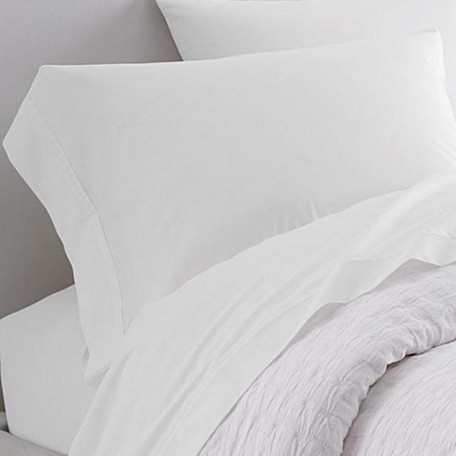 Eileen Fisher Lustrous Organic Cotton Sateen Bedding, Top Sheet, white