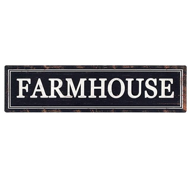 Funly mee Rustic Black Metal Farmhouse Sign Decorative Wall Hanging Sign 16.1×4.2 in
