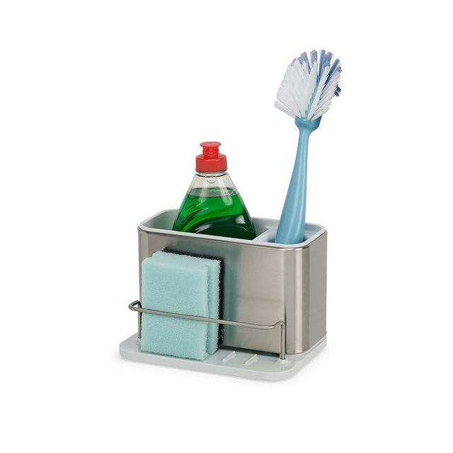 Joseph Joseph Surface Stainless-Steel Caddy Sink Area Organiser, Sponge Holder, Stainless Steel, One Size, Light Stone