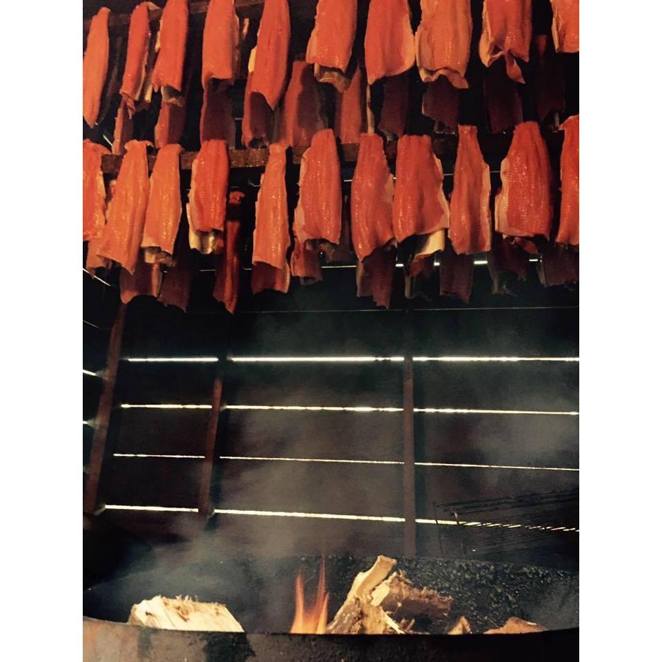 Salmon in the cold smoker