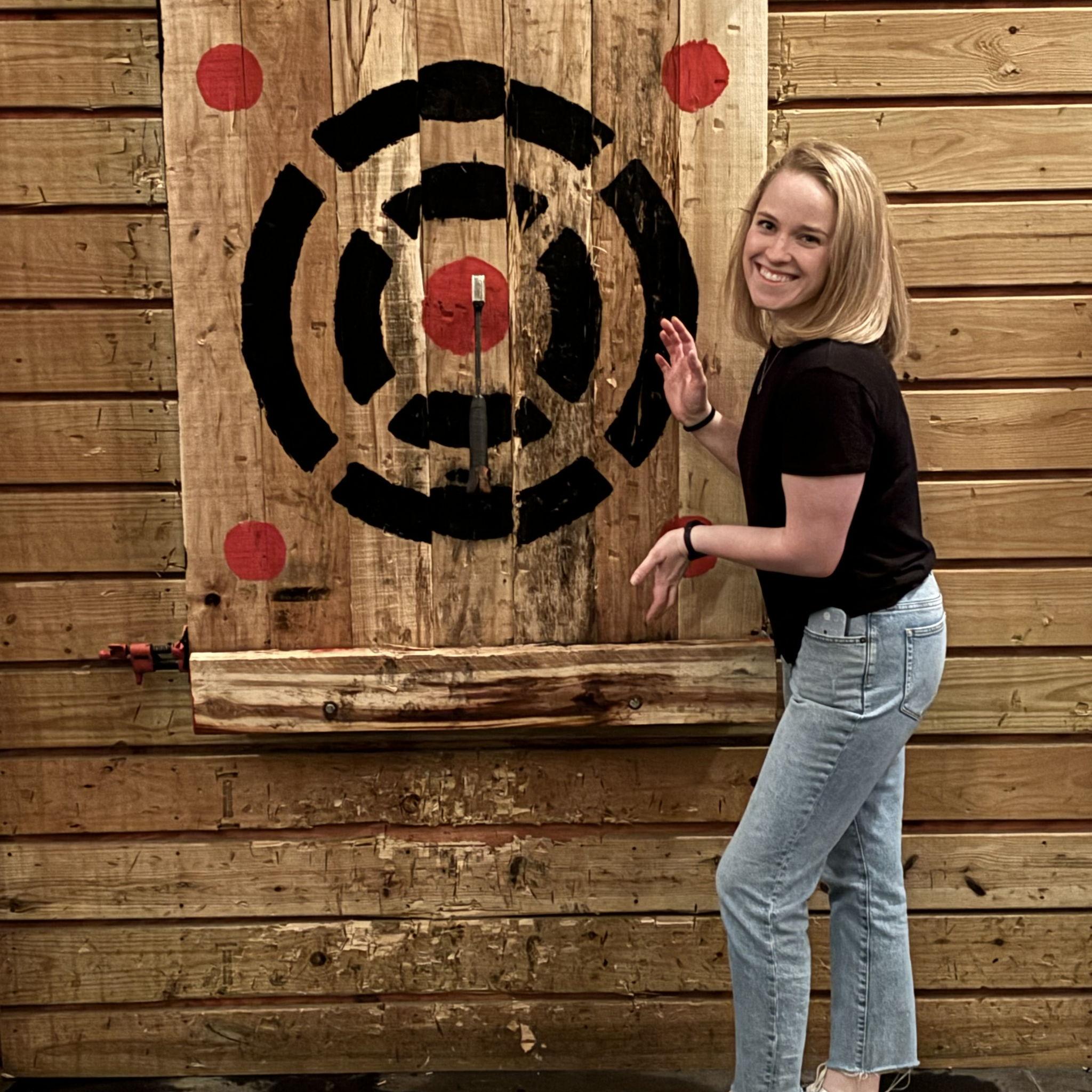 Axe throwing for one of our first dates