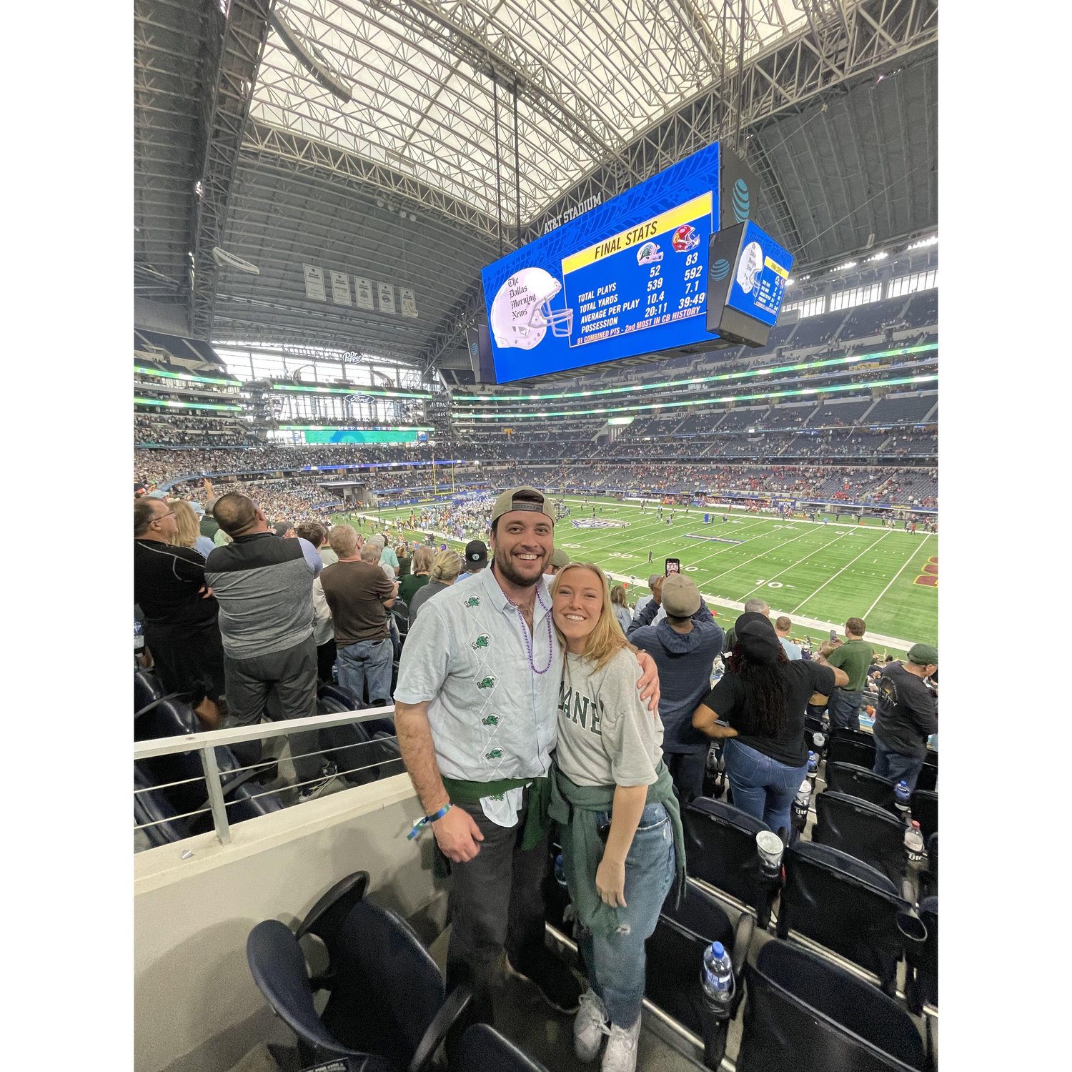Celebrating Tulane winning the Cotton Bowl!