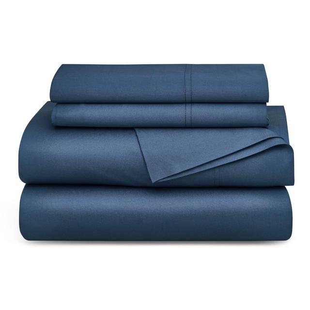 Bedsure 100% Bamboo Sheets King Navy - Deep Pocket King Sheets Set Up to 16 inches Mattress, Cooling Sheets Set 4PCs for King Size Bed Super Soft Breathable
