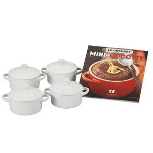 Mini Cocottes Set with Cookbook in White