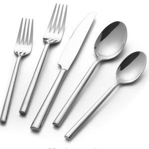 Alata Potter 40-Piece Forged Silverware Set Stainless Steel Flatware Set Cutlery Set, Service for 8, Mirror Finish, Dishwasher Safe
