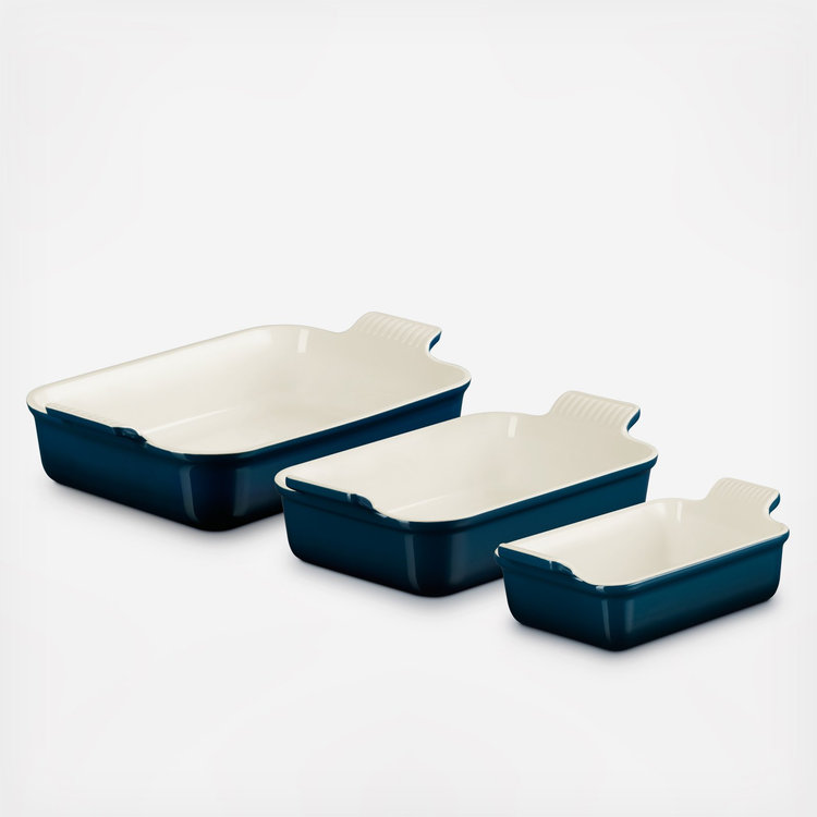 Le Creuset, Heritage 3-Piece Rectangular Baking Dish Set | Zola