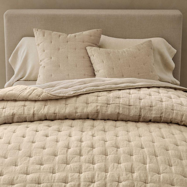 Everyday Linen Comfort Quilt, Full/Queen, Flax