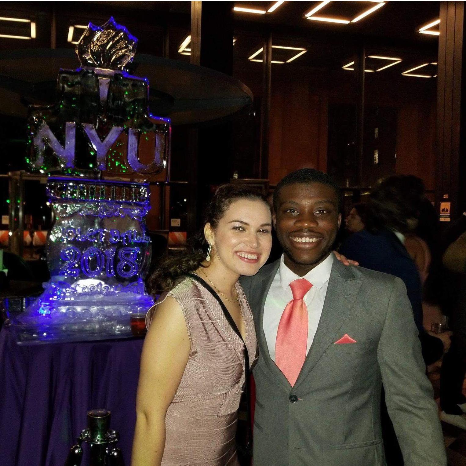 April 2018 pre-graduation celebration at NYU Bobst library. I love that they invested in a giant ice sculpture