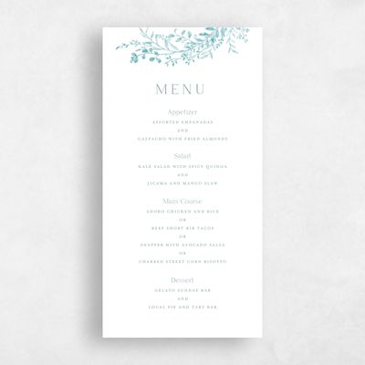 Blue Sage Wedding Menu - Ronneby