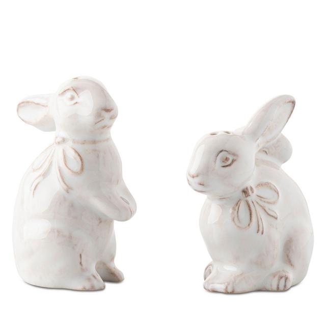 Juliska Clever Creatures Whitewash Bunny Salt & Pepper Set