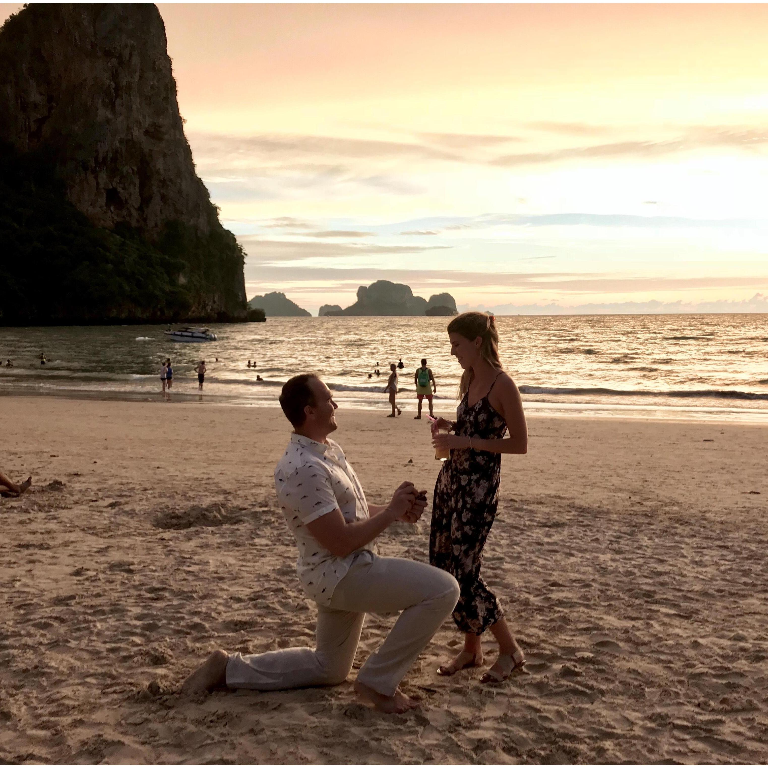 The proposal at Railay Beach in Thailand!