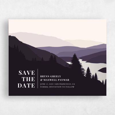 Purple Mountain Wedding Save the Date - Layton Landscape