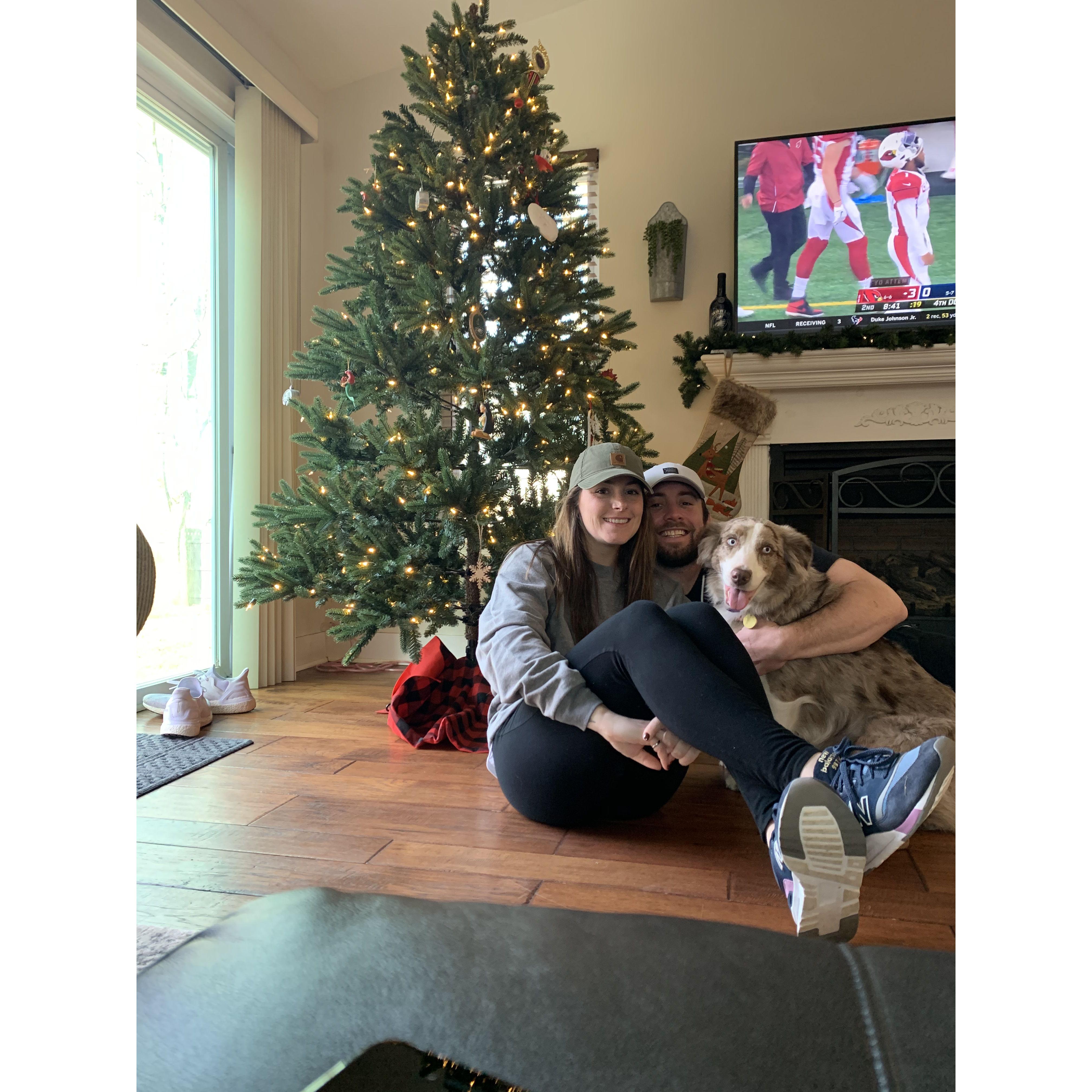 First Christmas together at the Lake House in December 2020.