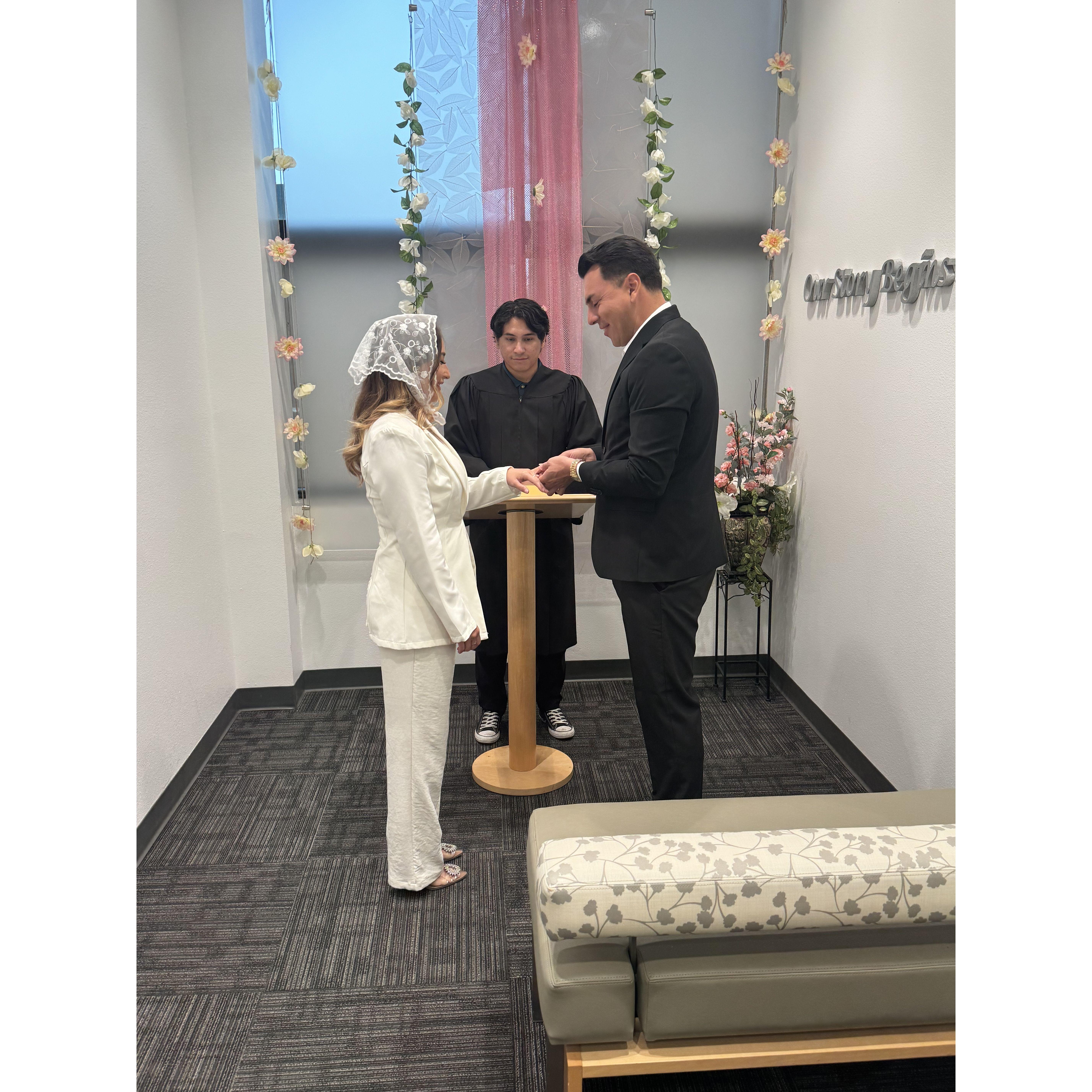 The day we got married at the courthouse